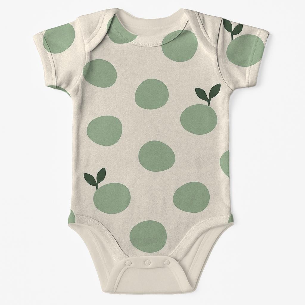 Pebble Leaf Pair Scatter organic baby bodysuits