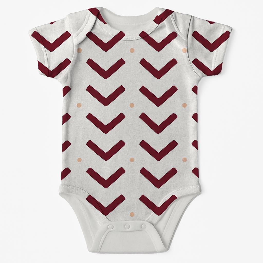 Chevron Pause Steps unique printed baby bodysuits