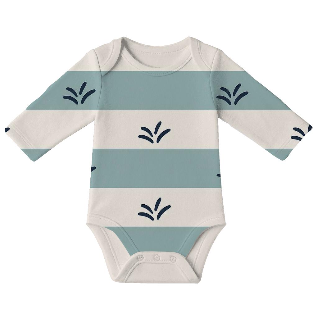 Frond Band Step Pattern organic baby bodysuits