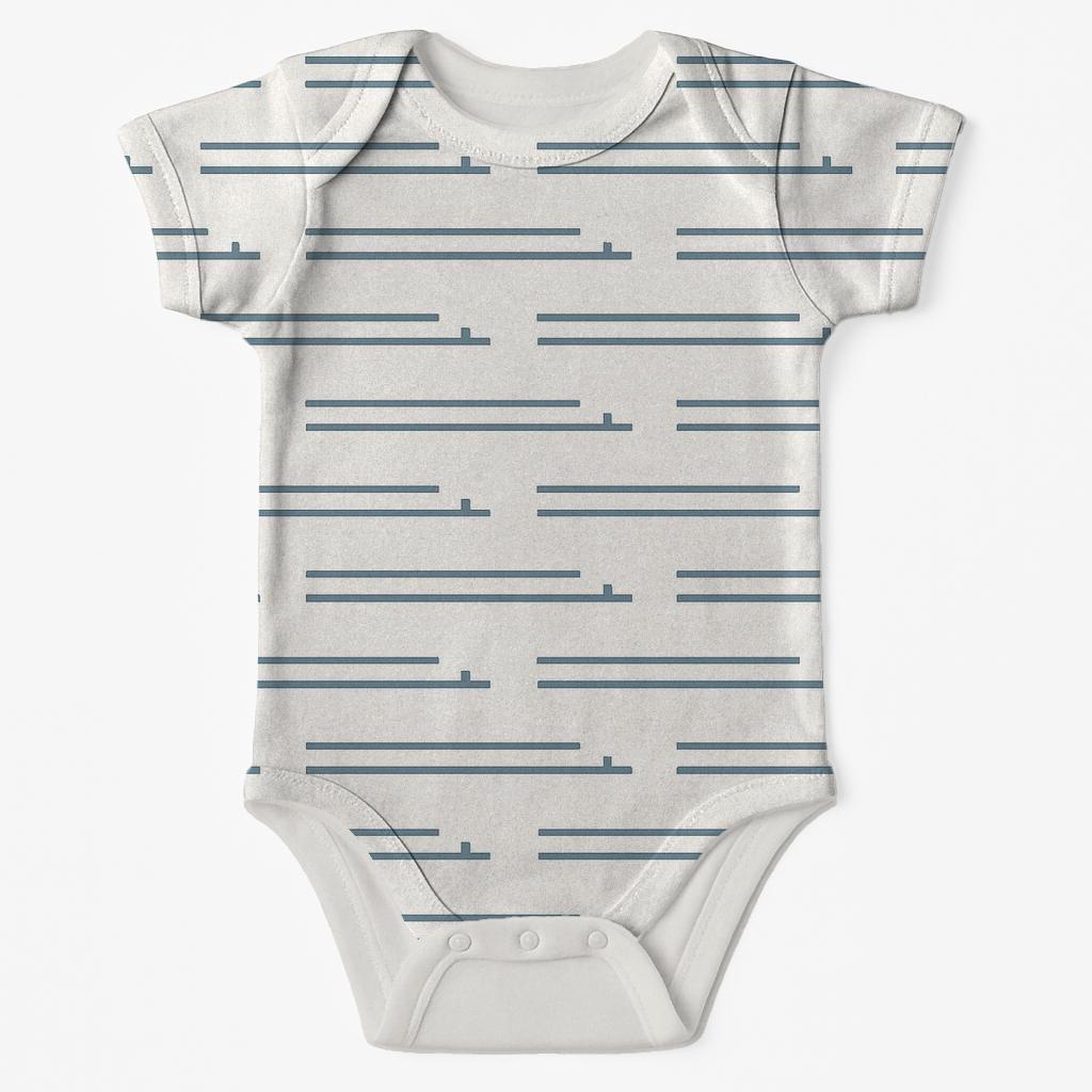 Whispered Step Stripe Field soft cotton baby bodysuits