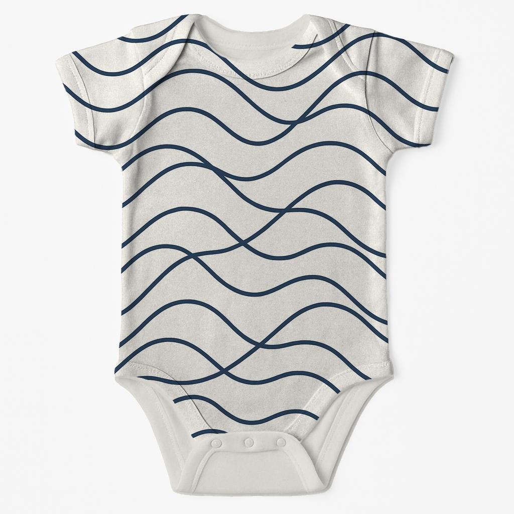Moire Micro Ripple Lines comfortable snap baby bodysuits