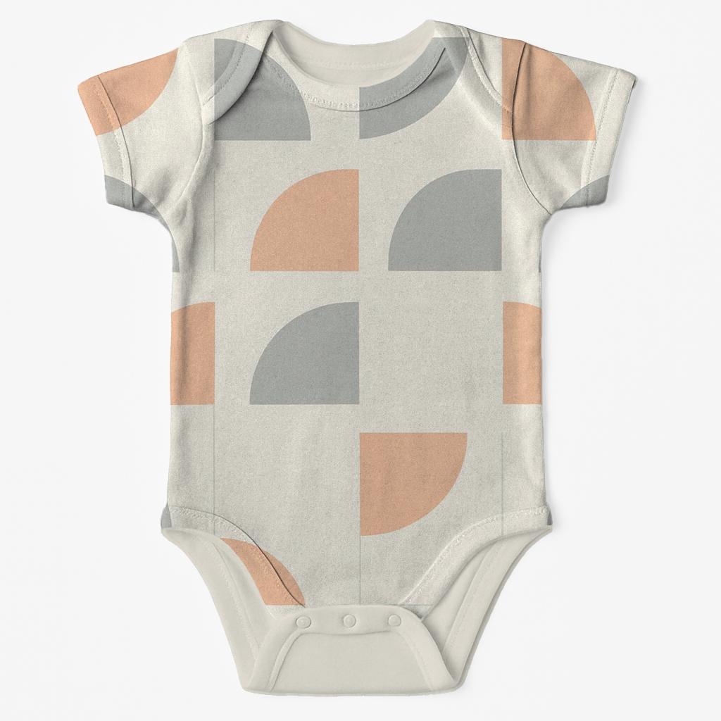 Quiet Corner Quarter Circles kimono style baby bodysuits