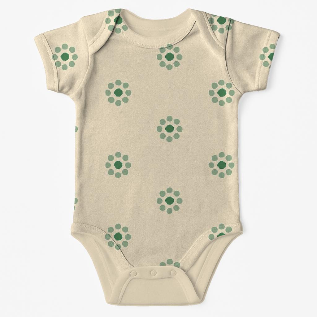 Moss Patch Dotscape organic baby bodysuits