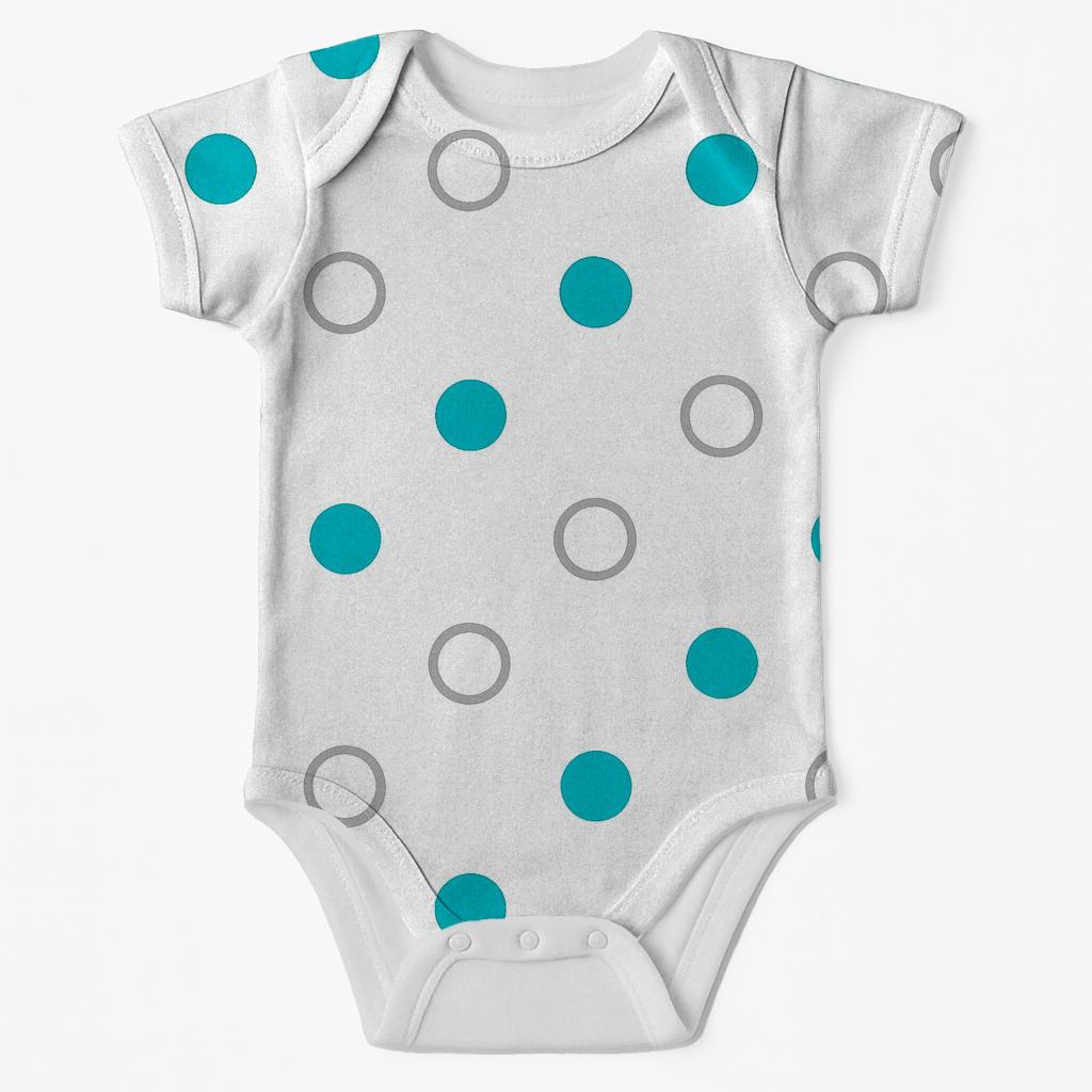 Cellular Dots And Rings organic baby bodysuits