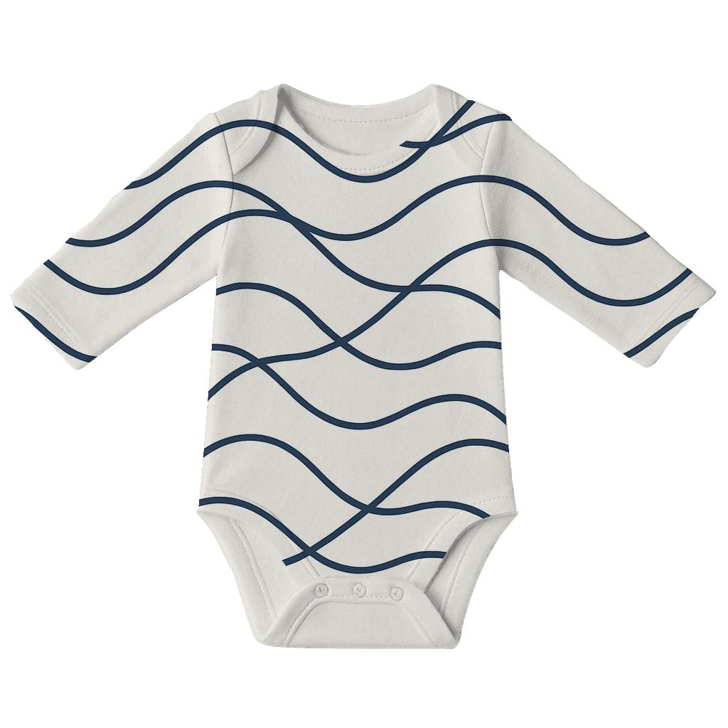 Moire Micro Ripple Lines comfortable snap baby bodysuits