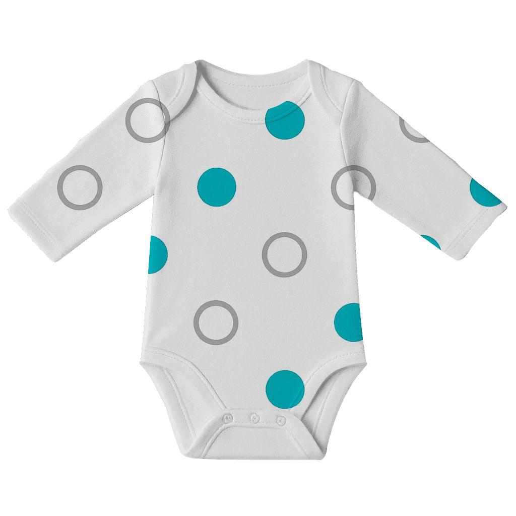 Cellular Dots And Rings organic baby bodysuits