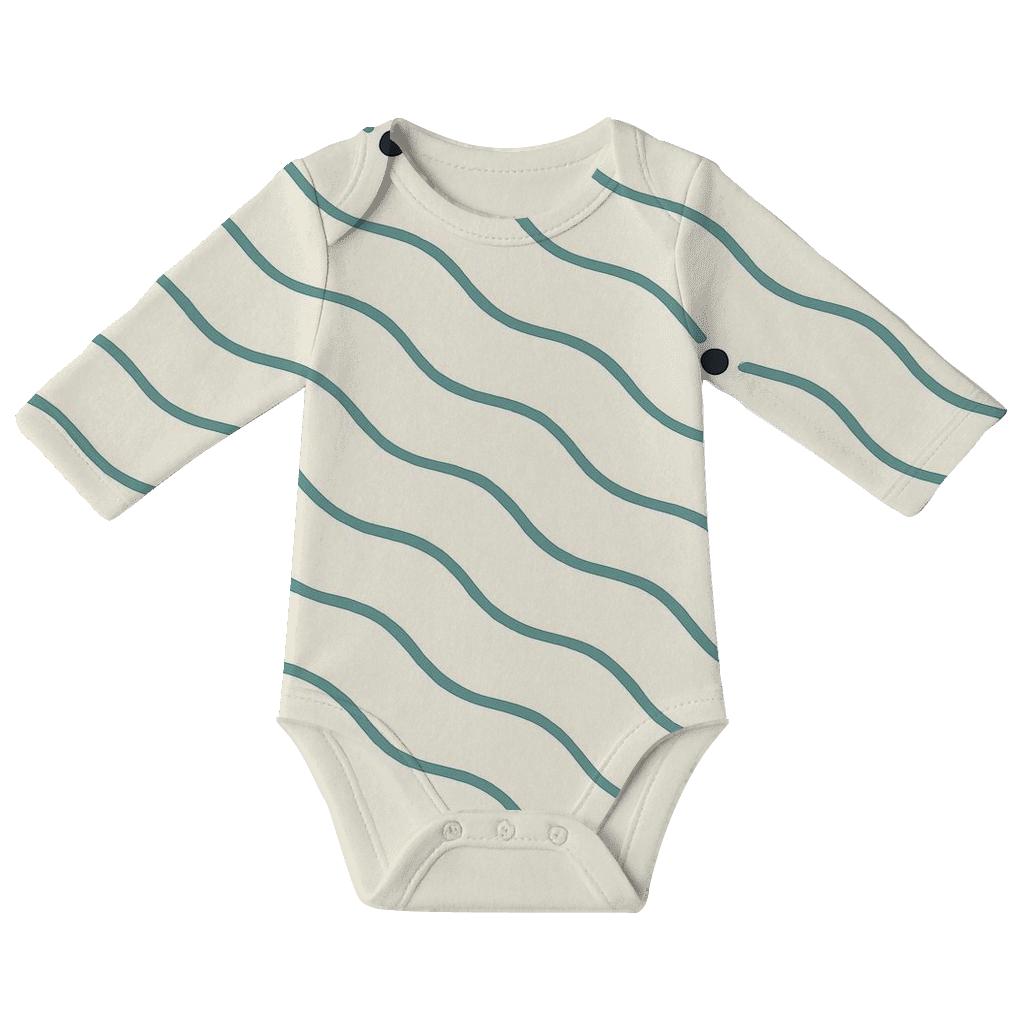 Ripple Vine Step Pattern organic baby bodysuits