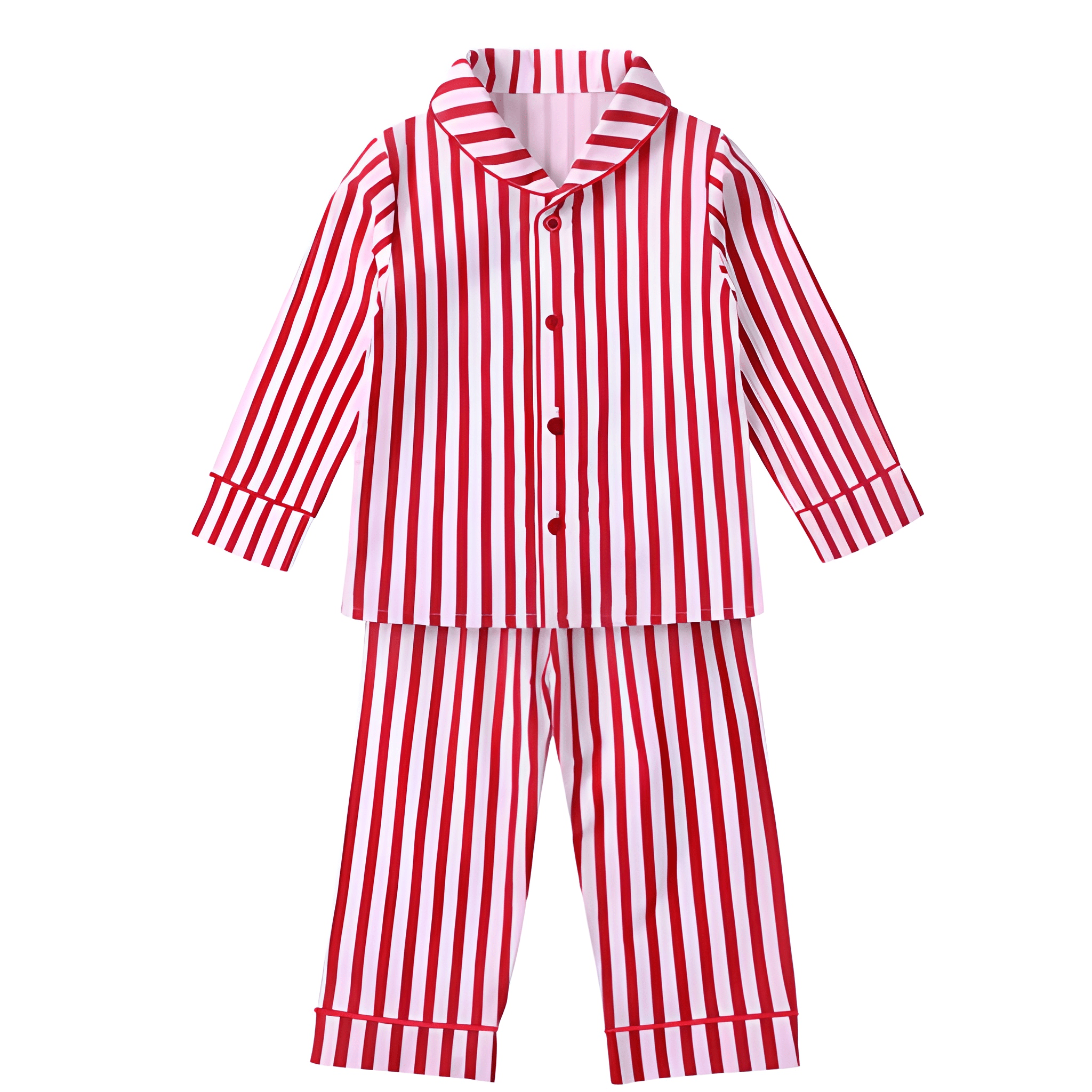 Kids Striped Christmas Pajama Set Cotton 2 Piece Outfit