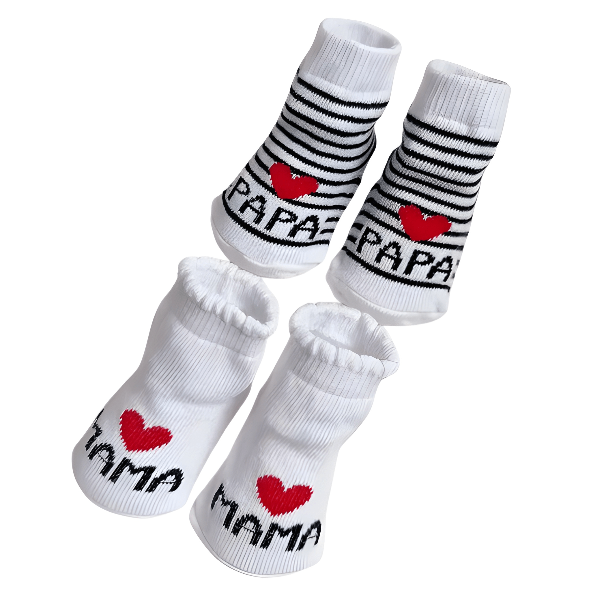 2 Pairs Of Kids Love Dad and Mom Design Socks