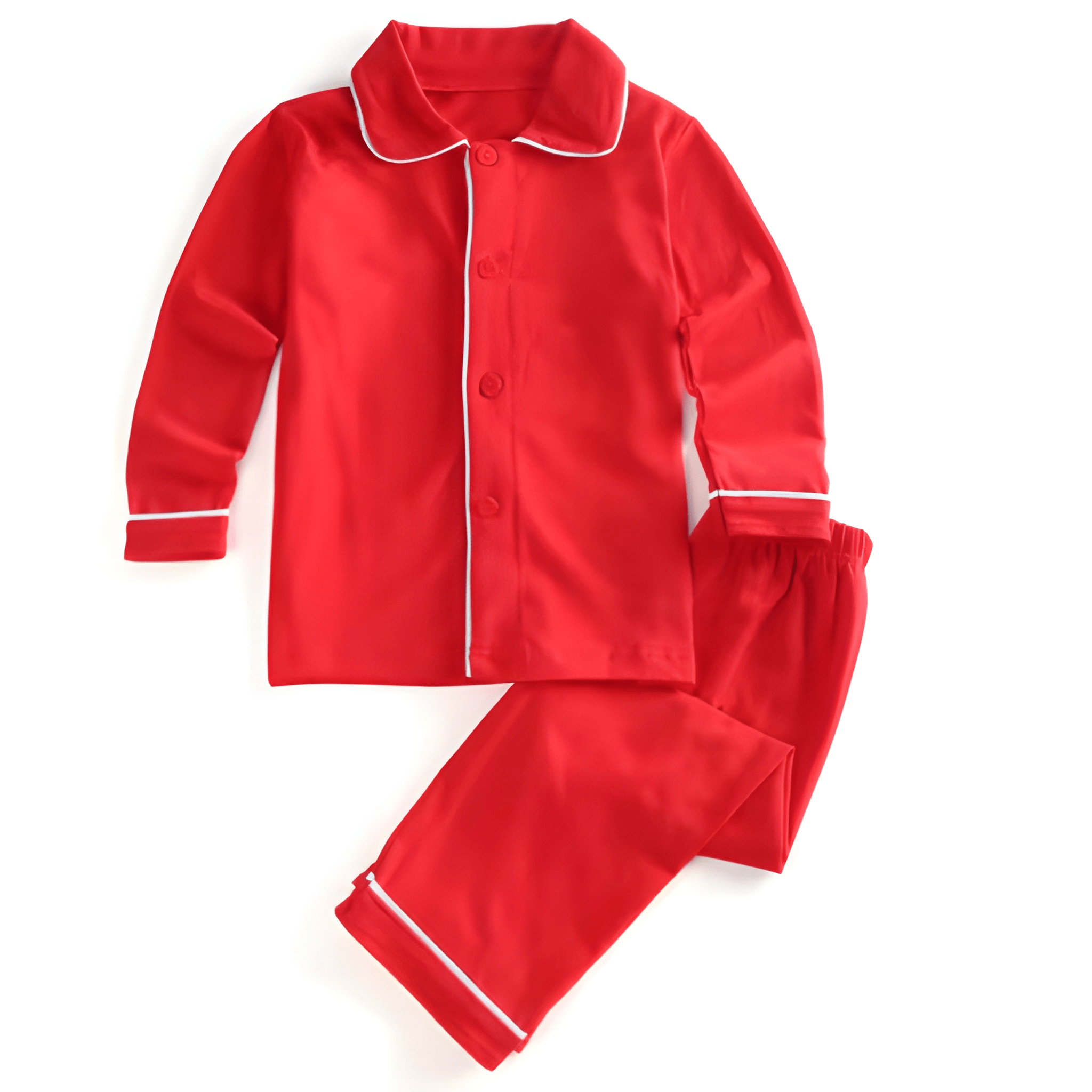 Kids Christmas Flannel Cotton Plaid Pajama Set For Siblings