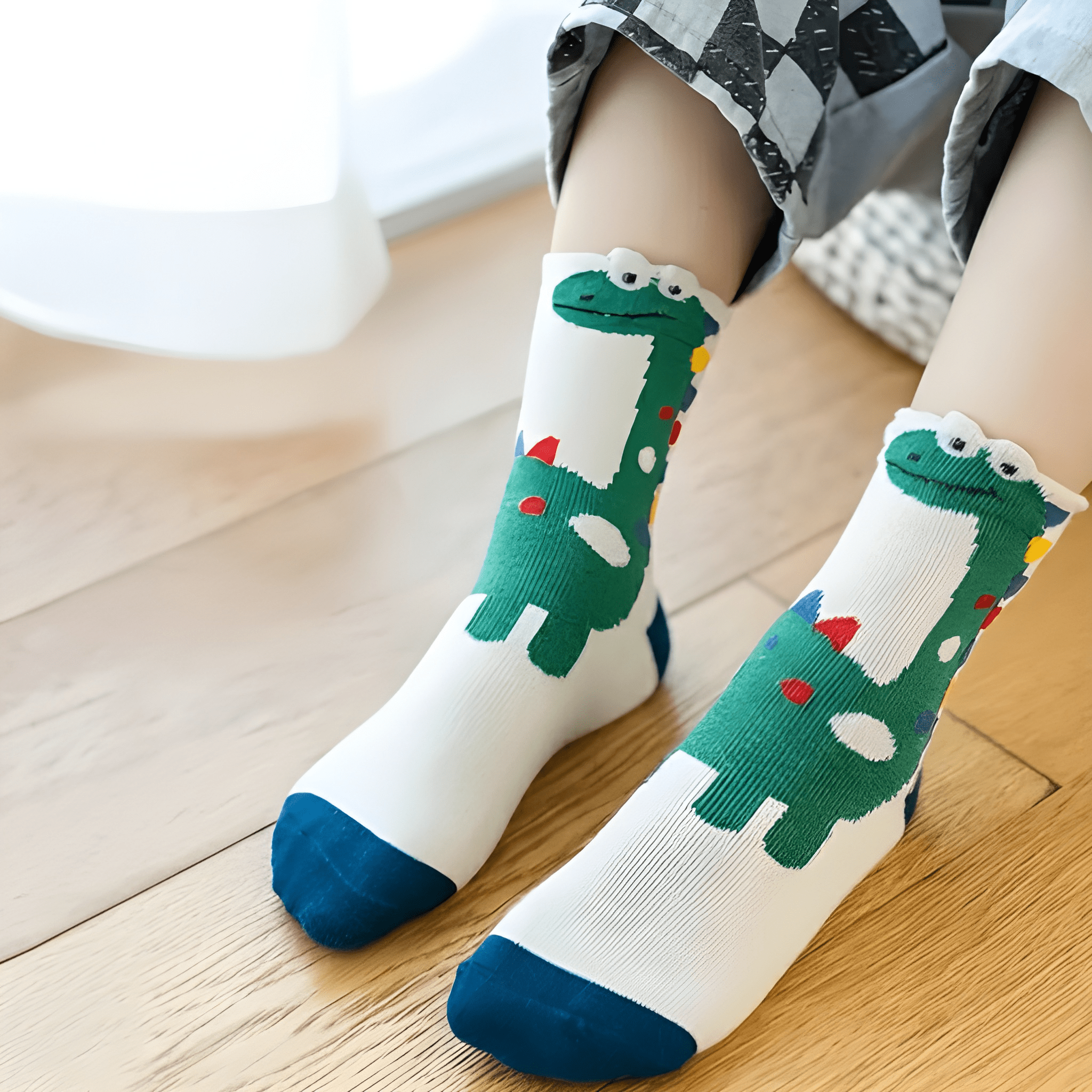 5 Pairs Of Dinosaur Printed Socks For Boys