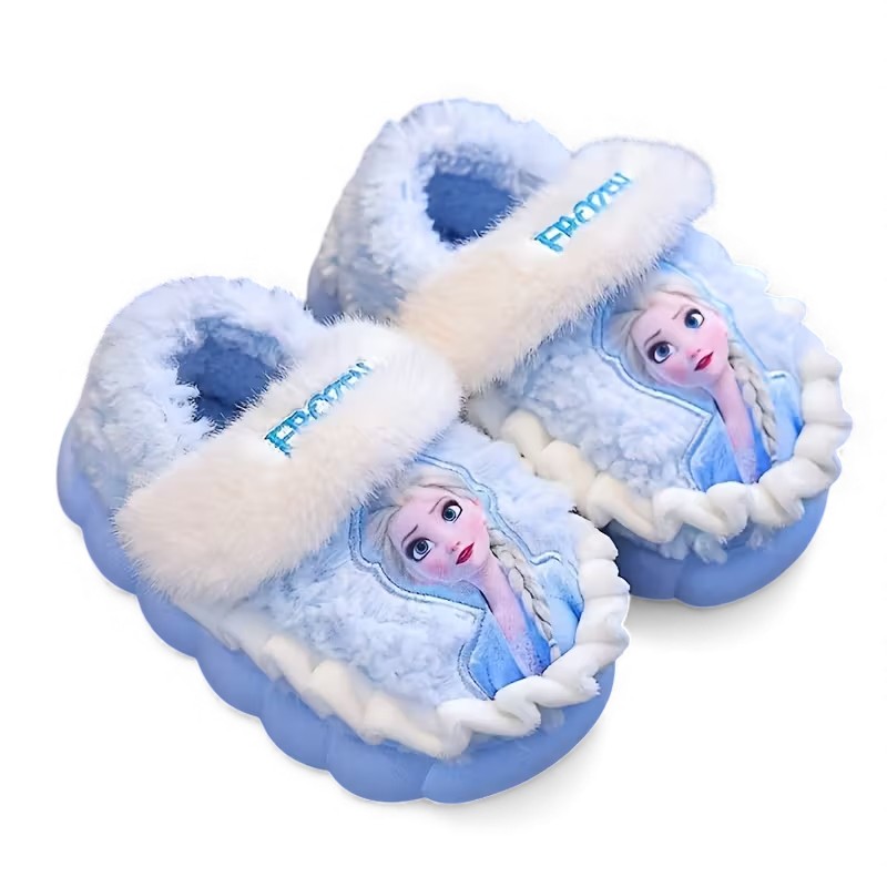 Soft Plush Princess Design Winter Slippers For Girls