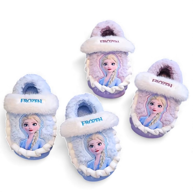 Soft Plush Princess Design Winter Slippers For Girls