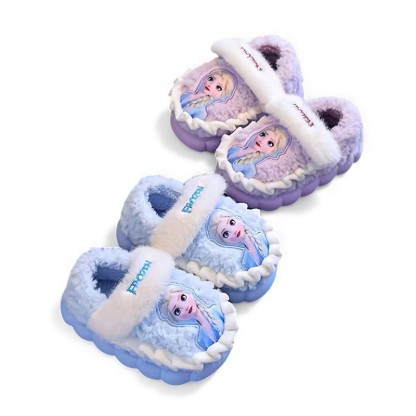 Soft Plush Princess Design Winter Slippers For Girls