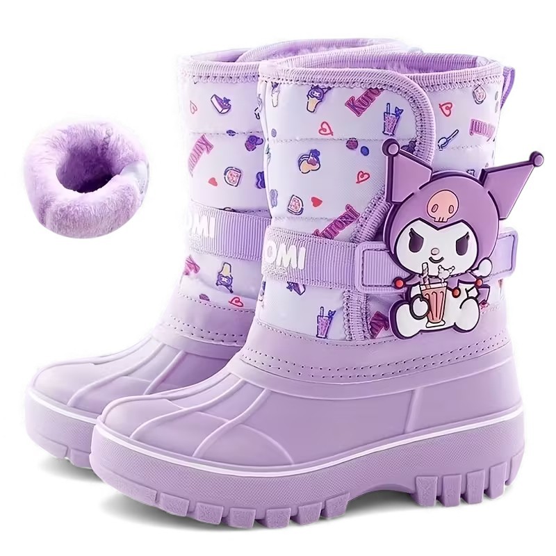 Hello Kitty Cartoon Print Winter Warm Snow Boots For Kids