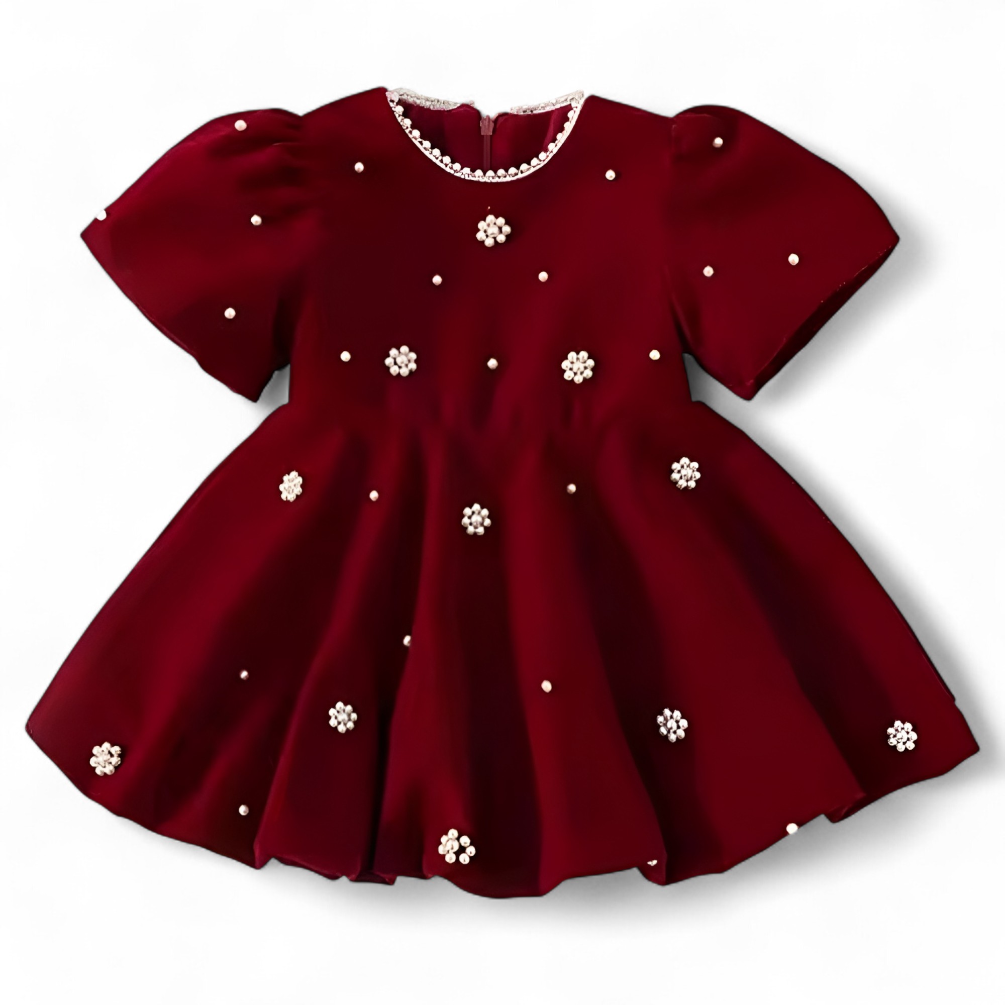 Pearl Embellished Princess Dress For Girls