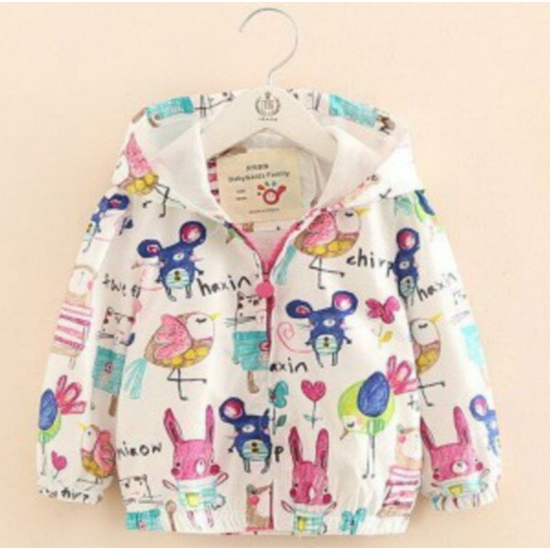 Funky Printed Cartoon Hooded Coat-Children Cloth Shop