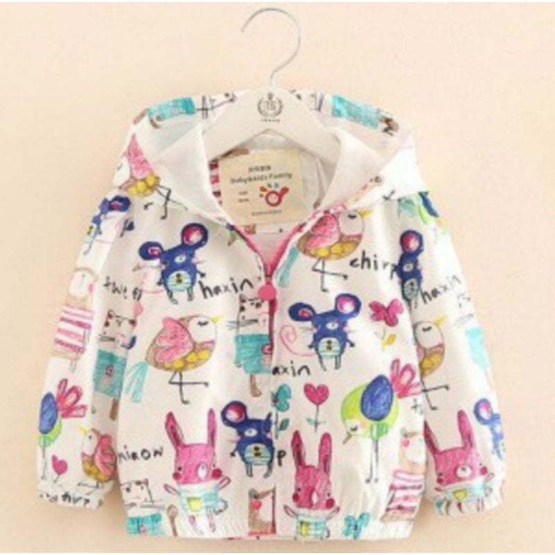 Funky Printed Cartoon Hooded Coat-Children Cloth Shop