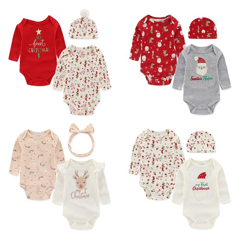 Newborn Christmas Jumpsuit With Hat-Children Cloth Shop