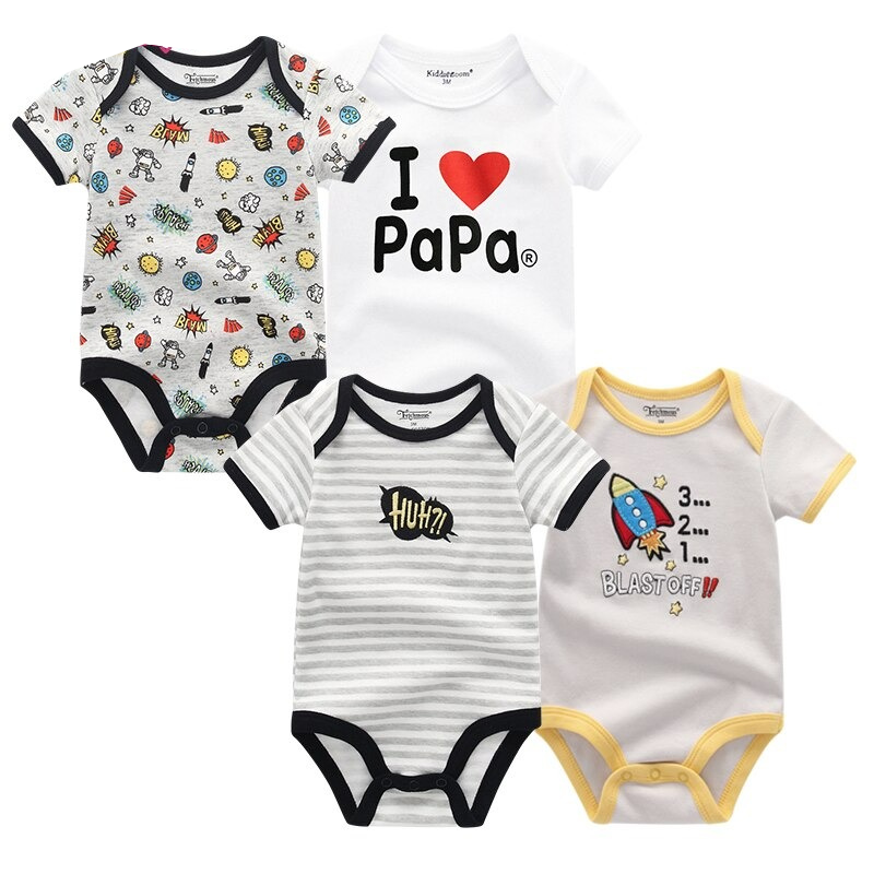 4Pcs Summer Bodysuit Cartoon Romper-Children Cloth Shop