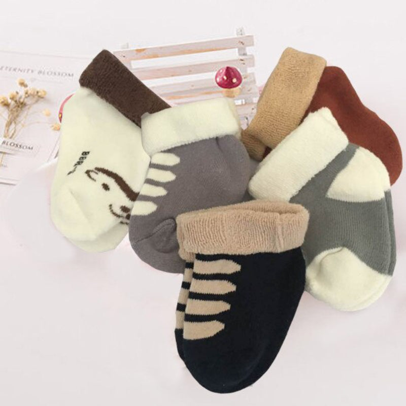 5 Pairs Of Baby Thick Soft Winter Socks-Children Cloth Shop