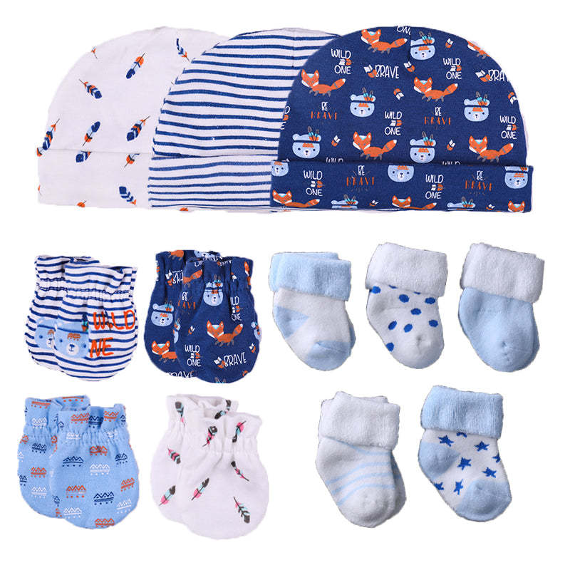 Newborn Baby Fall Winter Hats, Gloves And Socks Sets-Children Cloth Shop