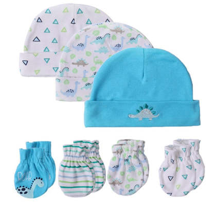 Newborn Unisex Cotton Hats And Gloves Sets-Children Cloth Shop