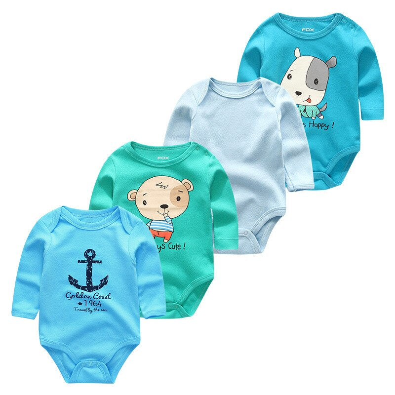4 Pcs Of Newborn Long-Sleeved Jumpsuits Set-Children Cloth Shop