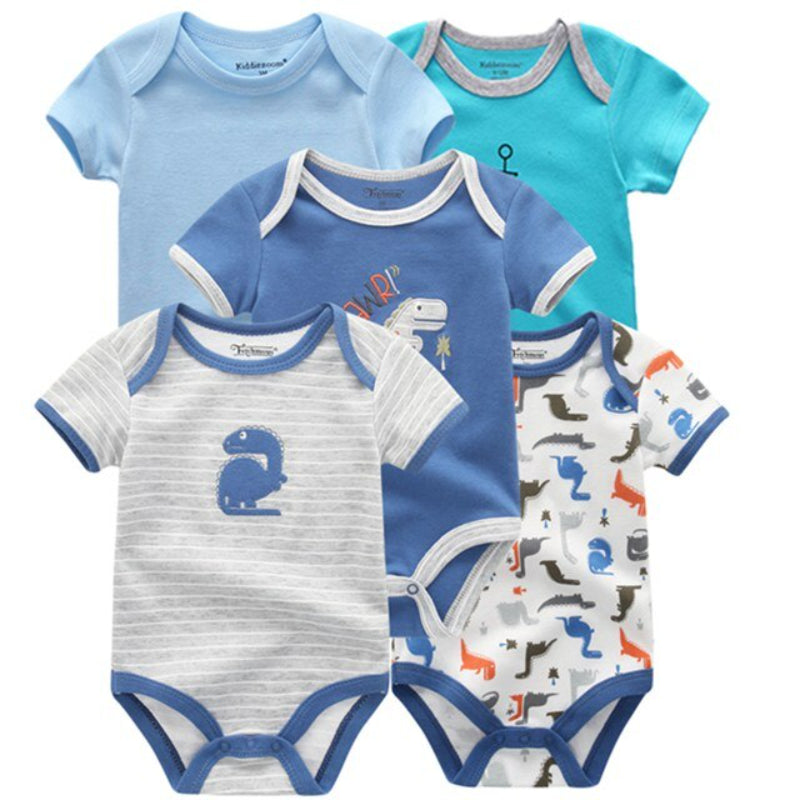 5Pcs Casual Printed Summer Jumpsuits Set-Children Cloth Shop