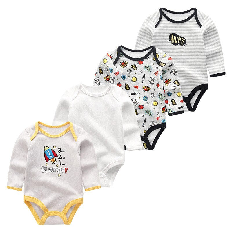 4 Pcs Of Newborn Long-Sleeved Jumpsuits Set-Children Cloth Shop