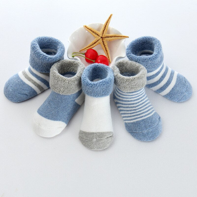 5 Pairs Of Baby Thick Soft Winter Socks-Children Cloth Shop