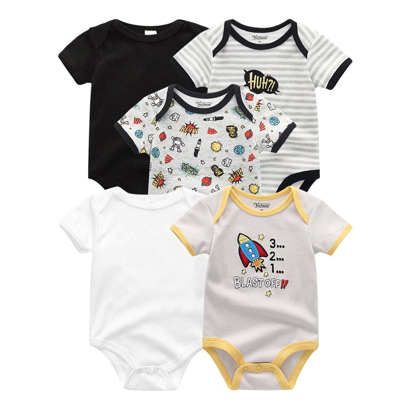 5-Piece Of Casual Printed Summer Jumpsuits Set-Children Cloth Shop