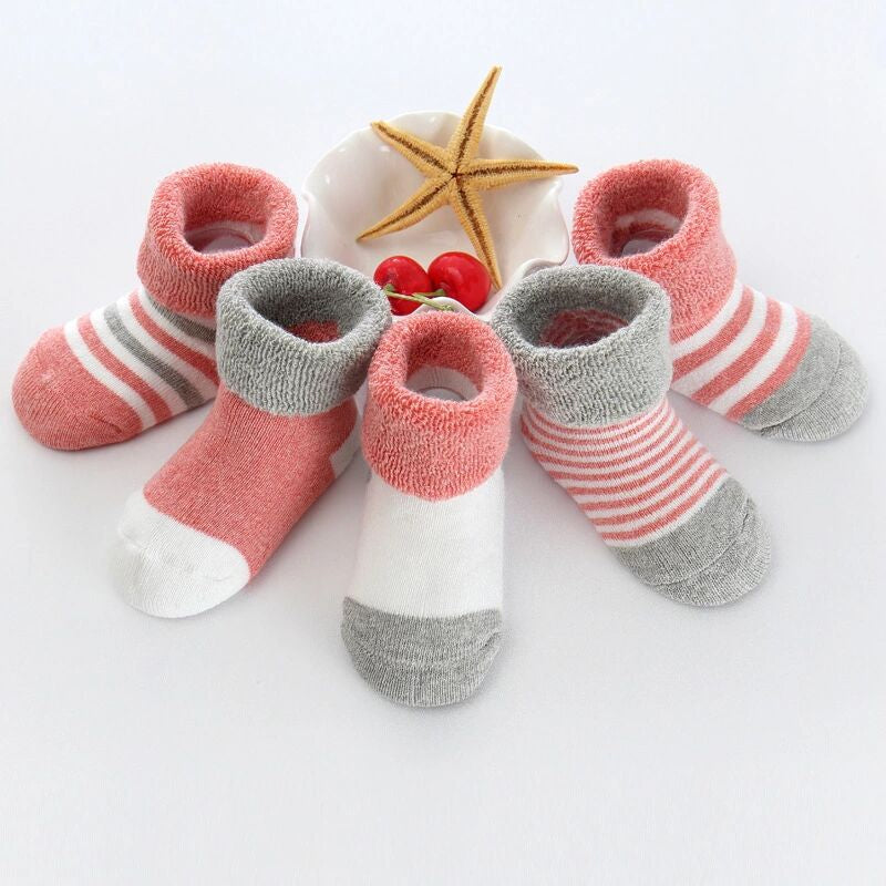 5 Pairs Of Baby Thick Soft Winter Socks-Children Cloth Shop