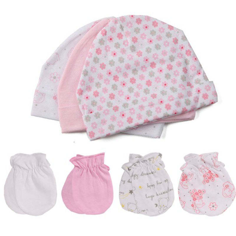 Newborn Unisex Cotton Hats And Gloves Sets-Children Cloth Shop