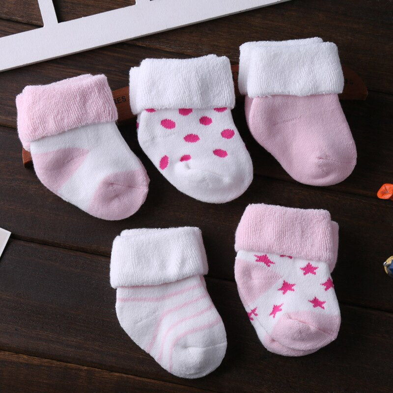 5 Pairs Of Baby Thick Soft Cotton Winter Socks-Children Cloth Shop