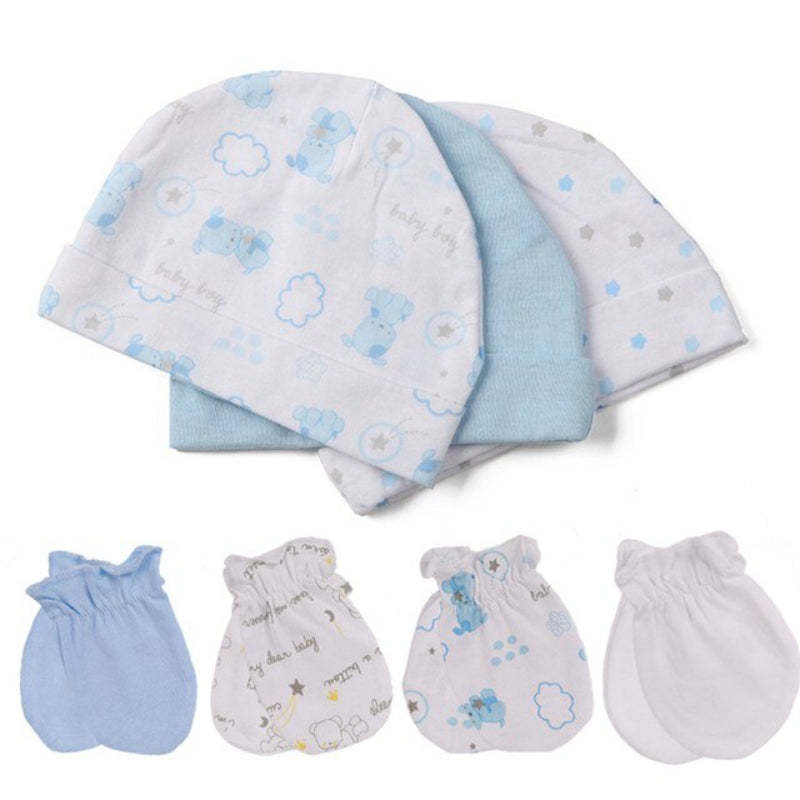 Newborn Unisex Cotton Hats And Gloves Sets-Children Cloth Shop