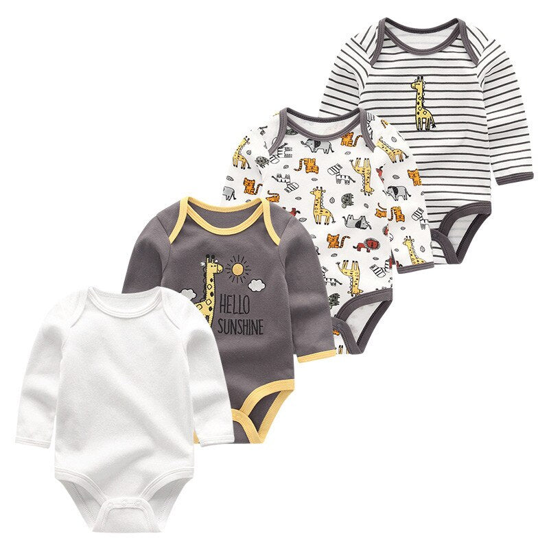 4 Pcs Of Newborn Long-Sleeved Jumpsuits Set-Children Cloth Shop