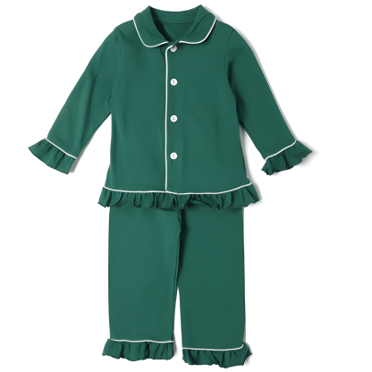 Kids Christmas Flannel Cotton Plaid Pajama Set For Siblings