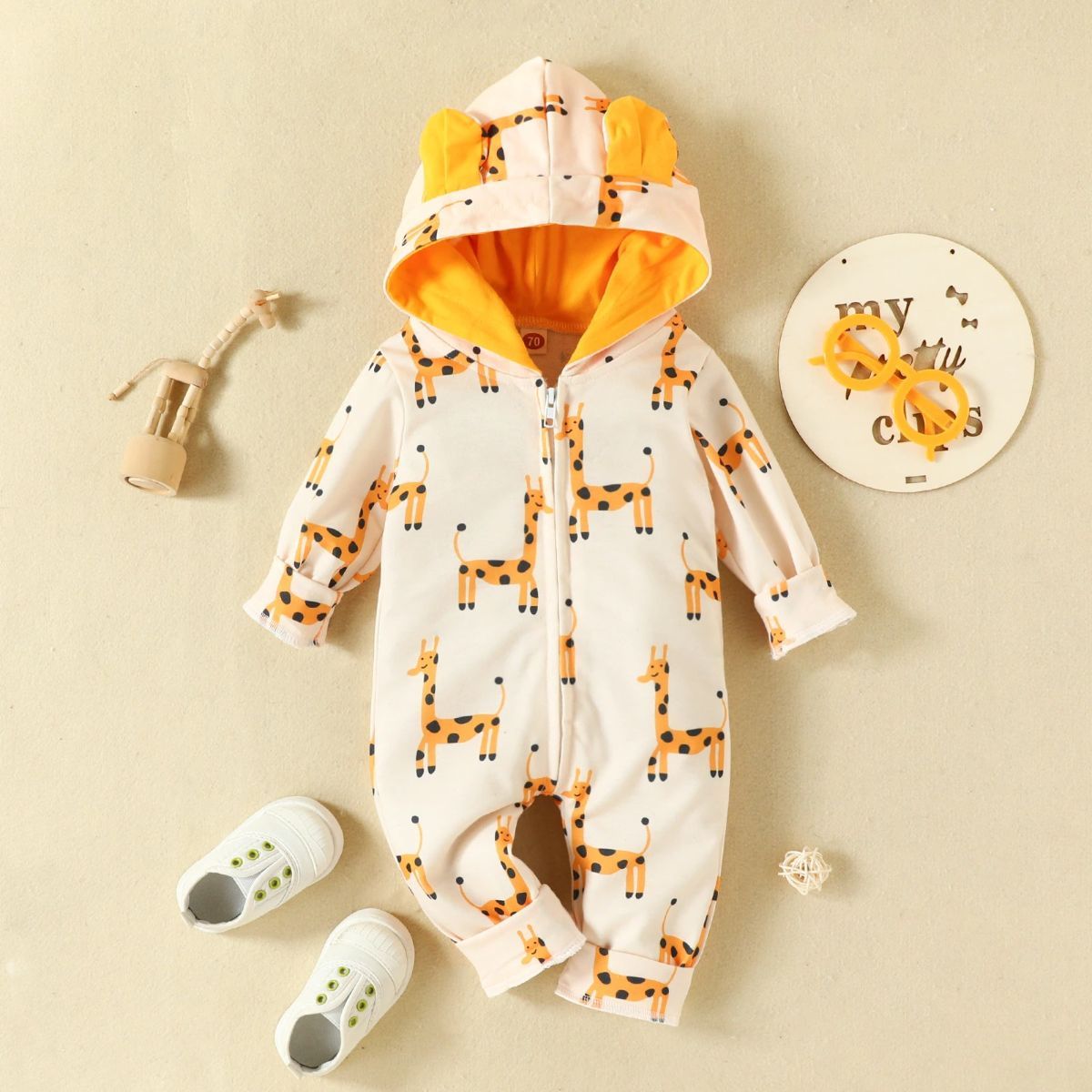 Giraffe Print Winter Jumpsuit For Baby-Children Cloth Shop