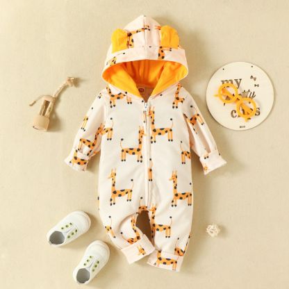 Giraffe Print Winter Jumpsuit For Baby-Children Cloth Shop