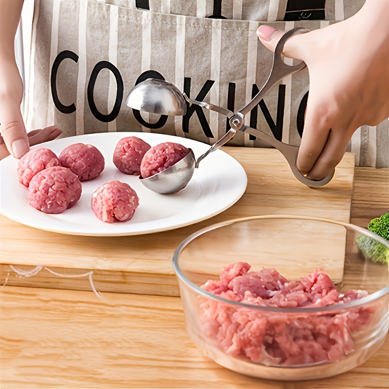 1pc Stainless Steel Meat Ballers with Anti-Slip Handles None-Stick Meat Baller Tongs