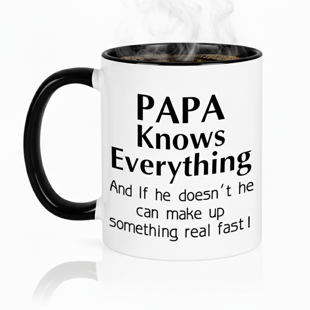 Papa Knows Everything Funny Ceramic Coffee Mug