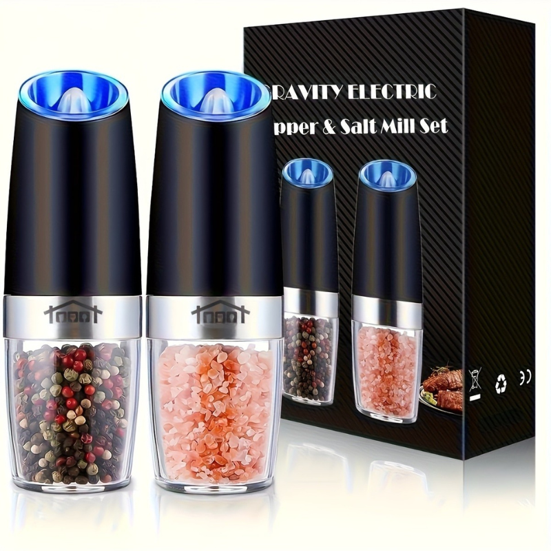 2PCS Gravity-powered Electric Salt and Pepper Grinder Battery