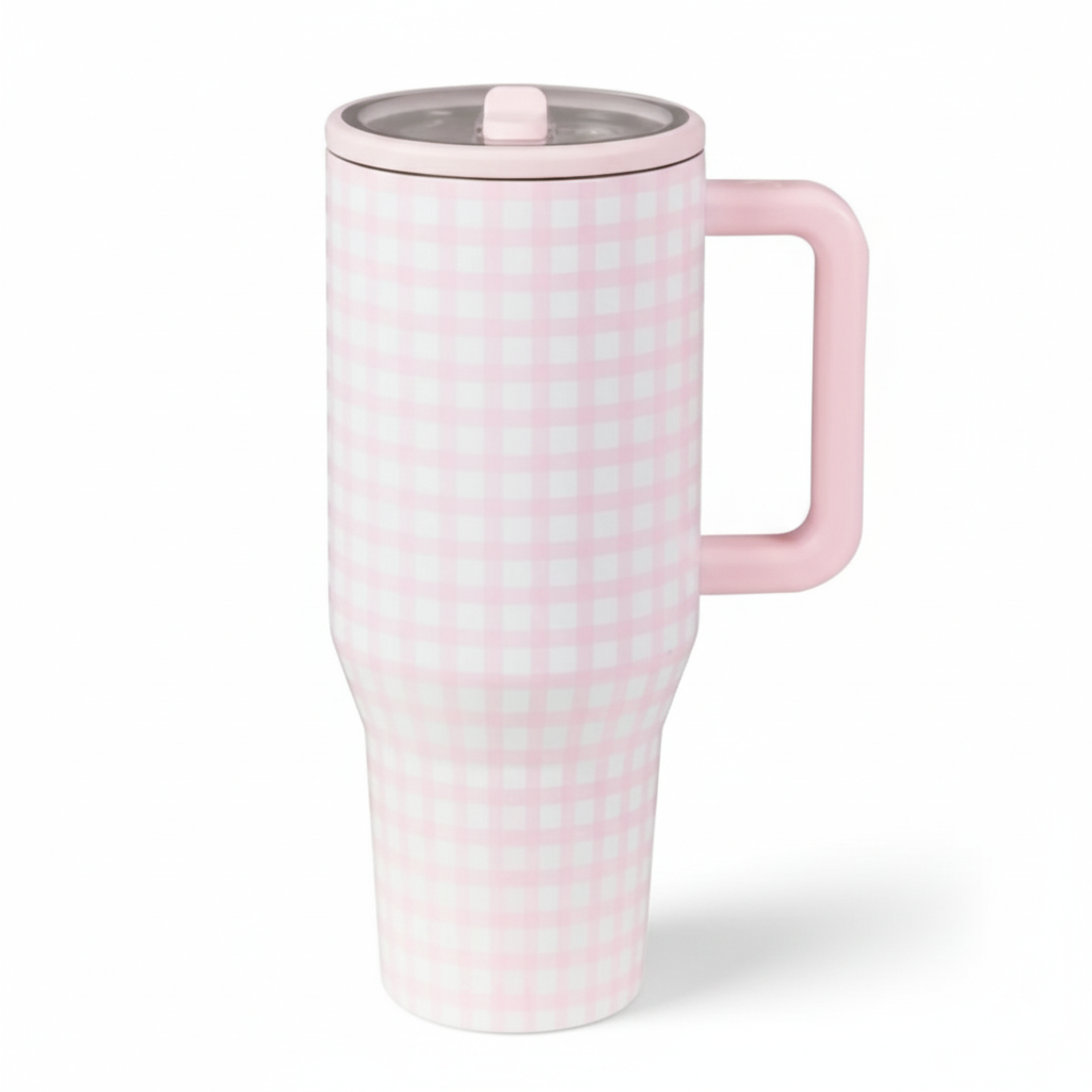 Insulated Travel Tumbler With Flip Straw