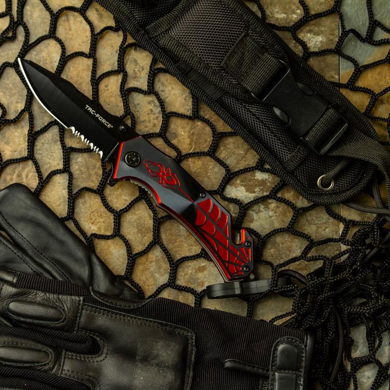 Spider Theme Folding Pocket Knife Clip