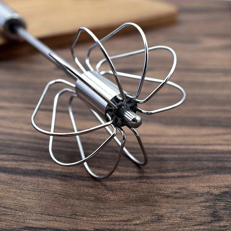 Manual Egg Whisk Blender With Push Design And Stainless Steel