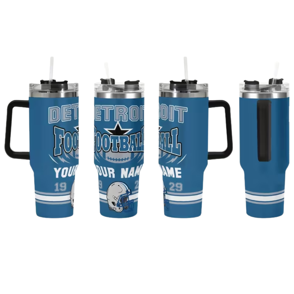 Detroit Lions Football Custom Travel Mug