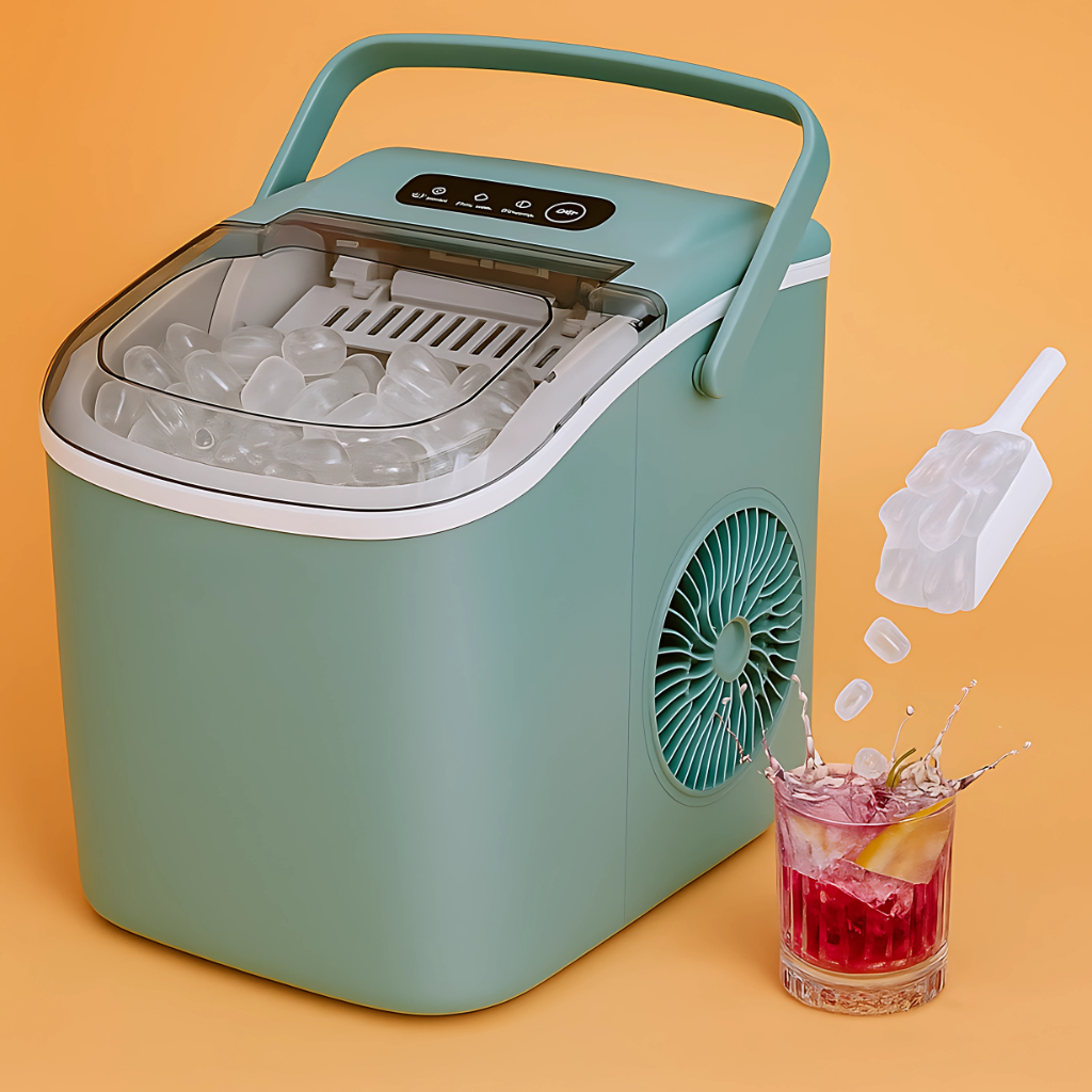 Countertop Ice Maker Machine With Handle Basket And Scoop