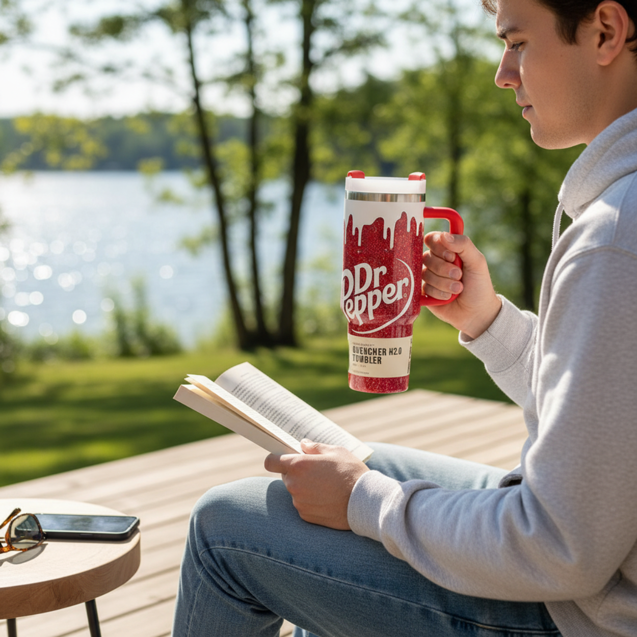 Dr Pepper 40oz Tumbler Graphic Print Detail