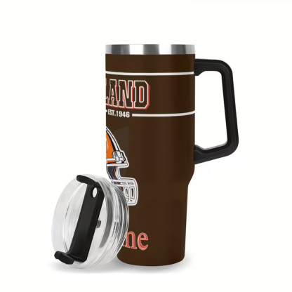 Custom Cleveland Browns Football 40oz Insulated Tumbler with Name